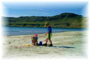 Sun-drenched beach near Calgary, Isle of Mull